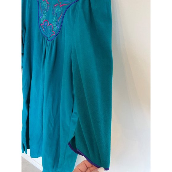 Vanity Fair Vtg M Robe House Dress Velour Long Granny Winter - Picture 6 of 9